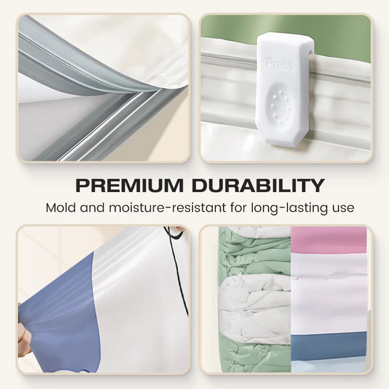 🍊2026 New No-Pump 3D Vacuum Storage Bags, Large Vacuum Storage Compression Bags for Clothes, Blankets, Bedding, Comforters