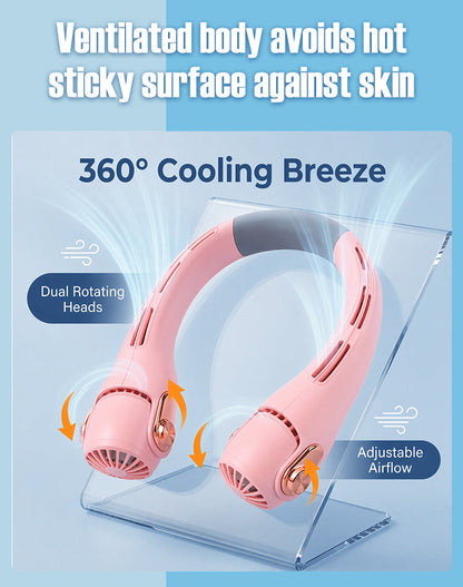 🍈2026 Portable Neck Fan,🍃💨 50% OFF! 360° rotating, 3 speeds. Hands‑free cooling,  4000mAh USB Rechargeable.
