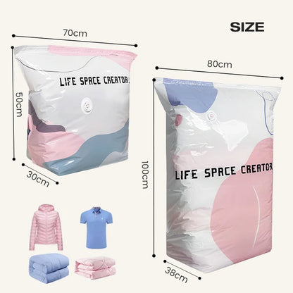 🍊2026 New No-Pump 3D Vacuum Storage Bags, Large Vacuum Storage Compression Bags for Clothes, Blankets, Bedding, Comforters