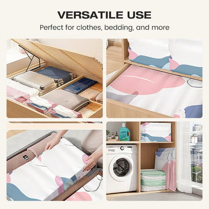 🍊2026 New No-Pump 3D Vacuum Storage Bags, Large Vacuum Storage Compression Bags for Clothes, Blankets, Bedding, Comforters