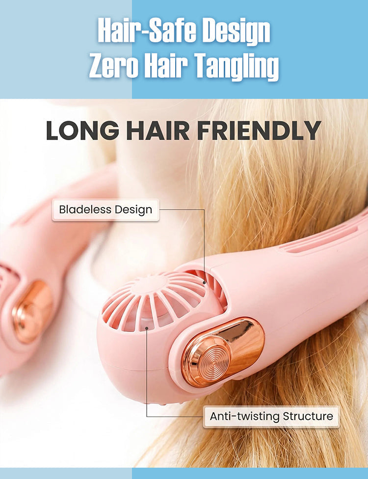 🍈2026 Portable Neck Fan,🍃💨 50% OFF! 360° rotating, 3 speeds. Hands‑free cooling,  4000mAh USB Rechargeable.