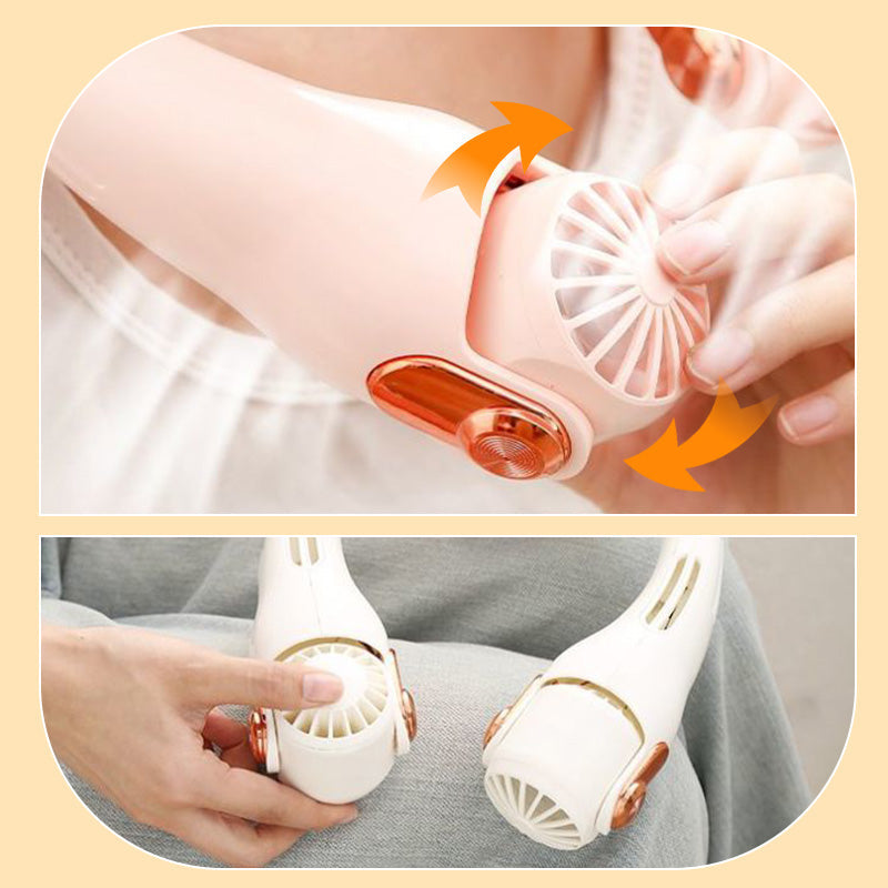 🍈2026 Portable Neck Fan,🍃💨 50% OFF! 360° rotating, 3 speeds. Hands‑free cooling,  4000mAh USB Rechargeable.