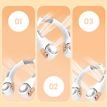 🍈2026 Portable Neck Fan,🍃💨 50% OFF! 360° rotating, 3 speeds. Hands‑free cooling,  4000mAh USB Rechargeable.